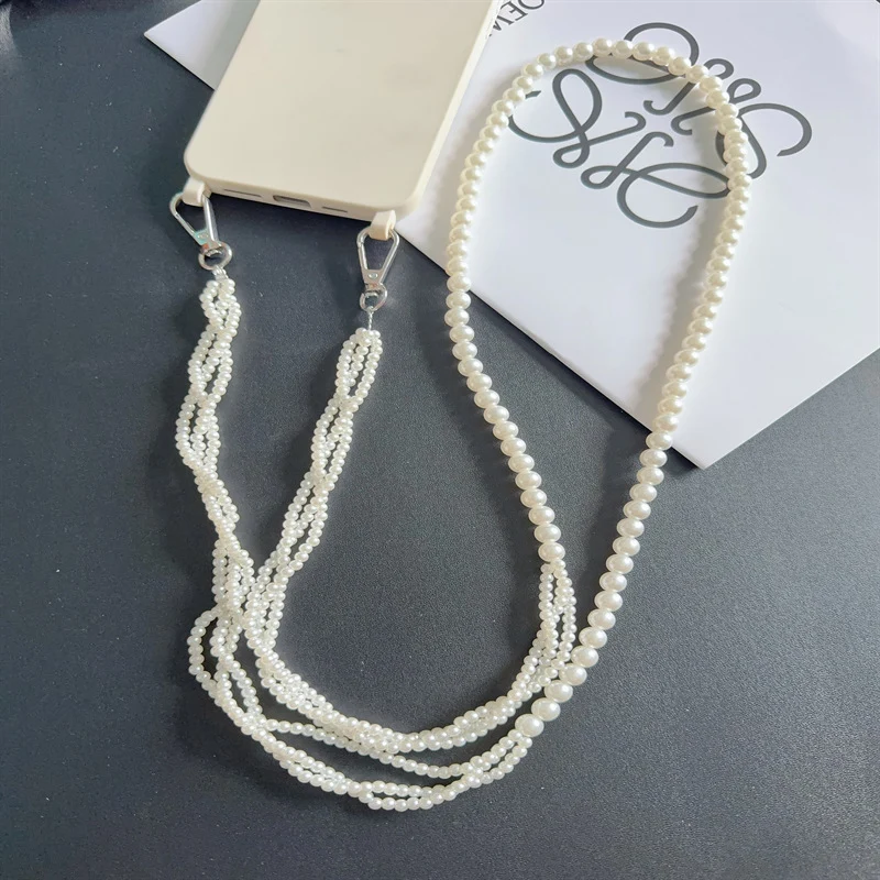 Elegante schichtweise Perlen Brillen Kette Brehn