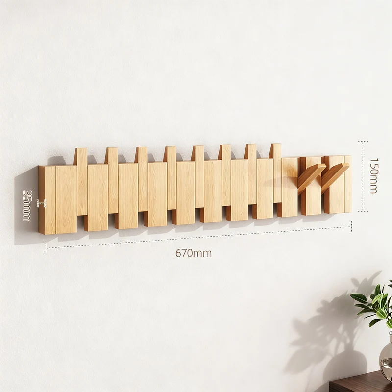 Holz-Wandgarderobe aus Buche, 3–12 Haken