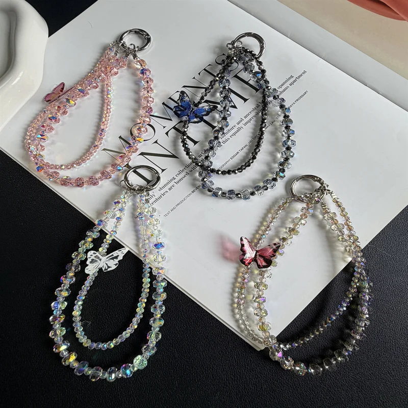 Kristall-akzentuierter Schmetterlings-Charms-Schlüsselanhänger Brehn