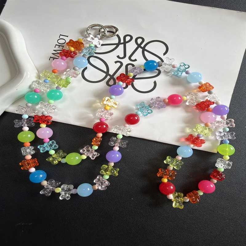 Bunte Perlen Brillen Kette Brehn