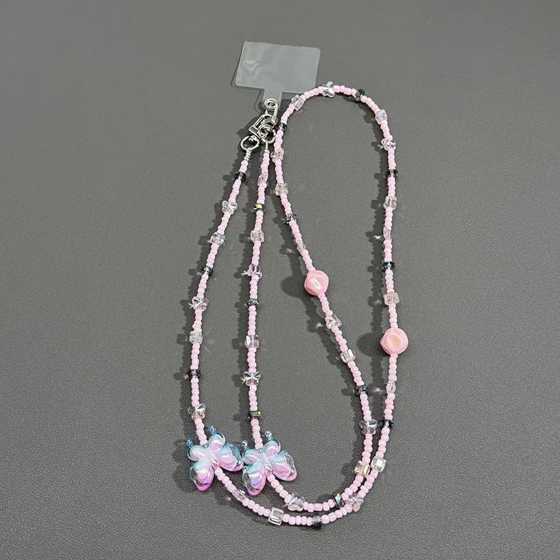 Perlenbrille Kette mit Schmetterlingsakzenten Brehn