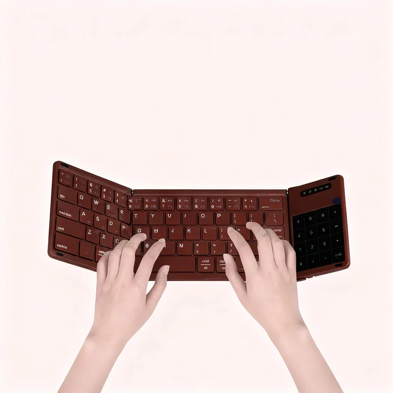 Bluetooth-Tastatur dreiteilig faltbar, 181 × 107 mm