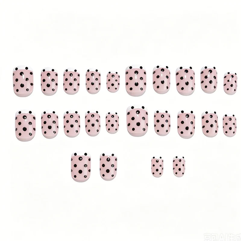 Trendy Polka Dot Press-On Nagelset Karnz
