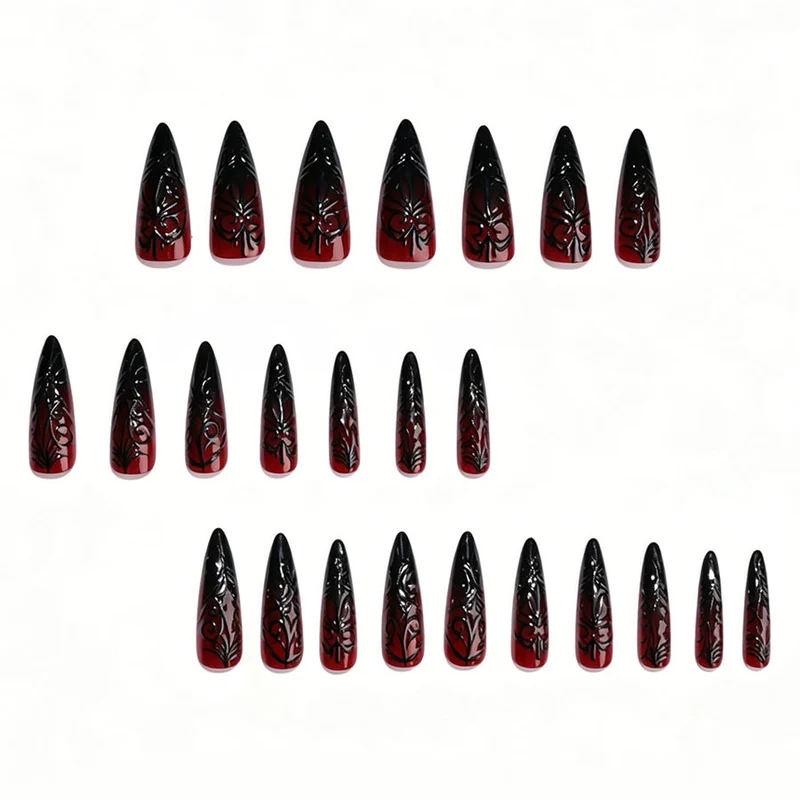 Gothic Stiletto Press-On Nagelkunst Karnz