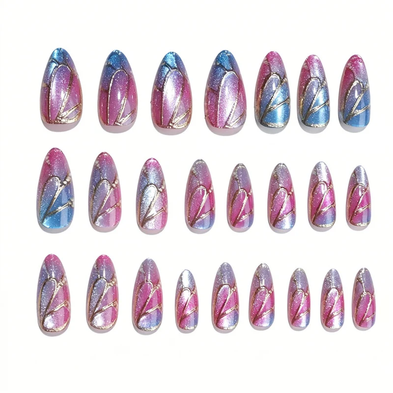 Künstlerische Glitzer-Gradient Druck-Nägel Karnz