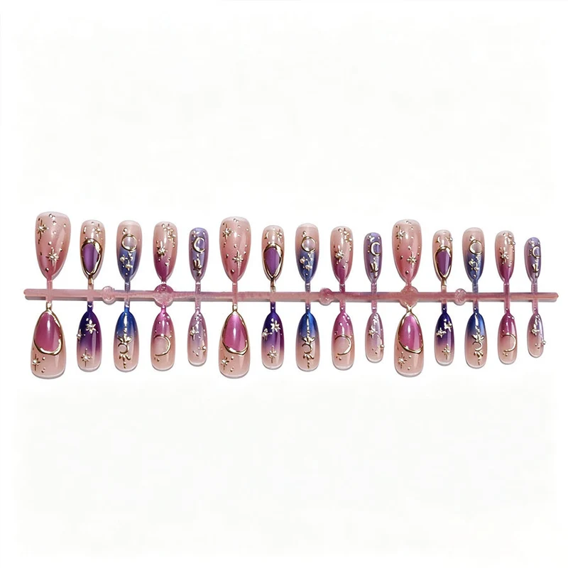 Elegantes Press-On-Nail-Set mit künstlerischen Details Karnz