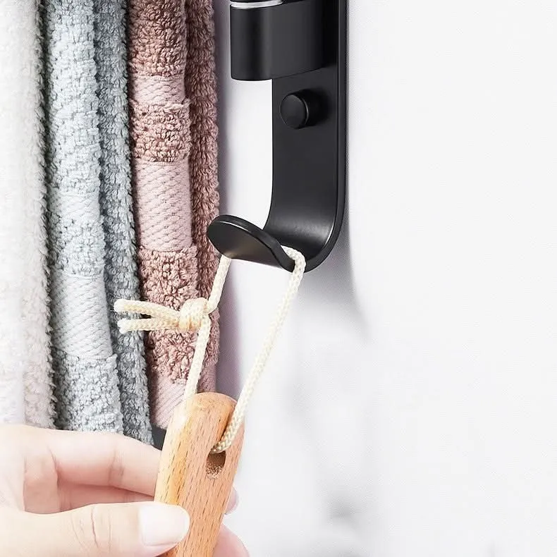 Skanto | TidyRack 5-Arm Handtuch-Organizer – Platzsparender Handtuchhalter in Mattschwarz