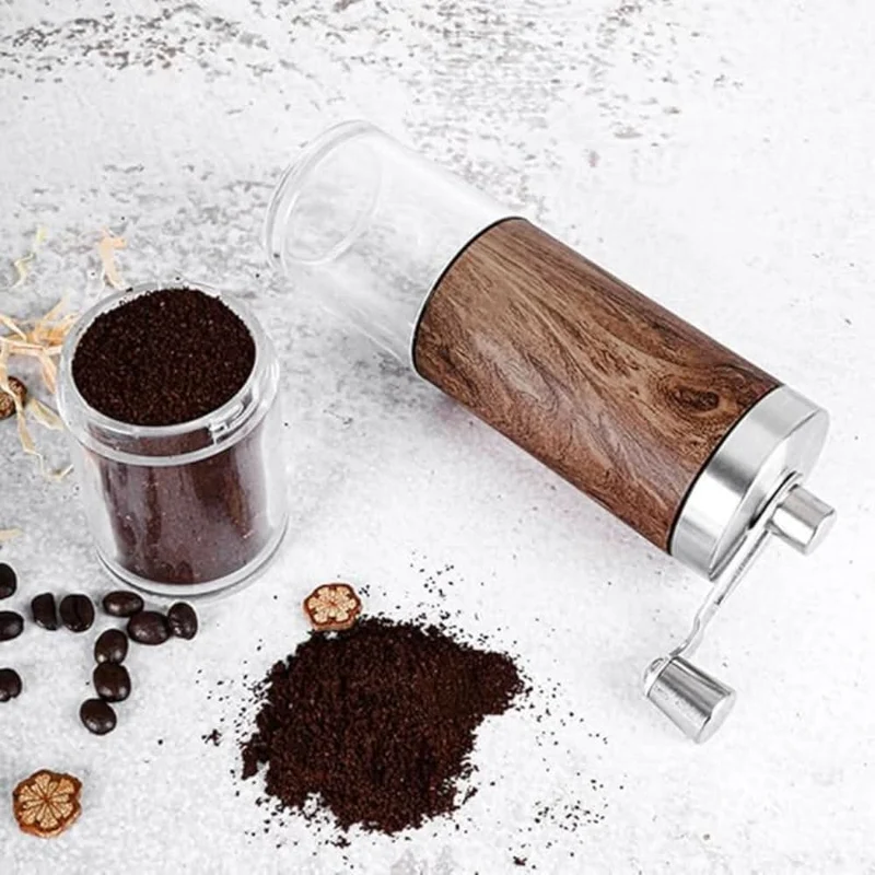 Skanto | Tragbare Kaffeemühle aus Holz für Kaffee und Gewürze