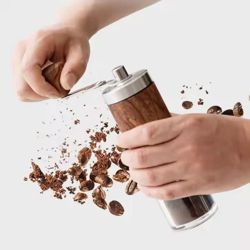 Skanto | Tragbare Kaffeemühle aus Holz für Kaffee und Gewürze