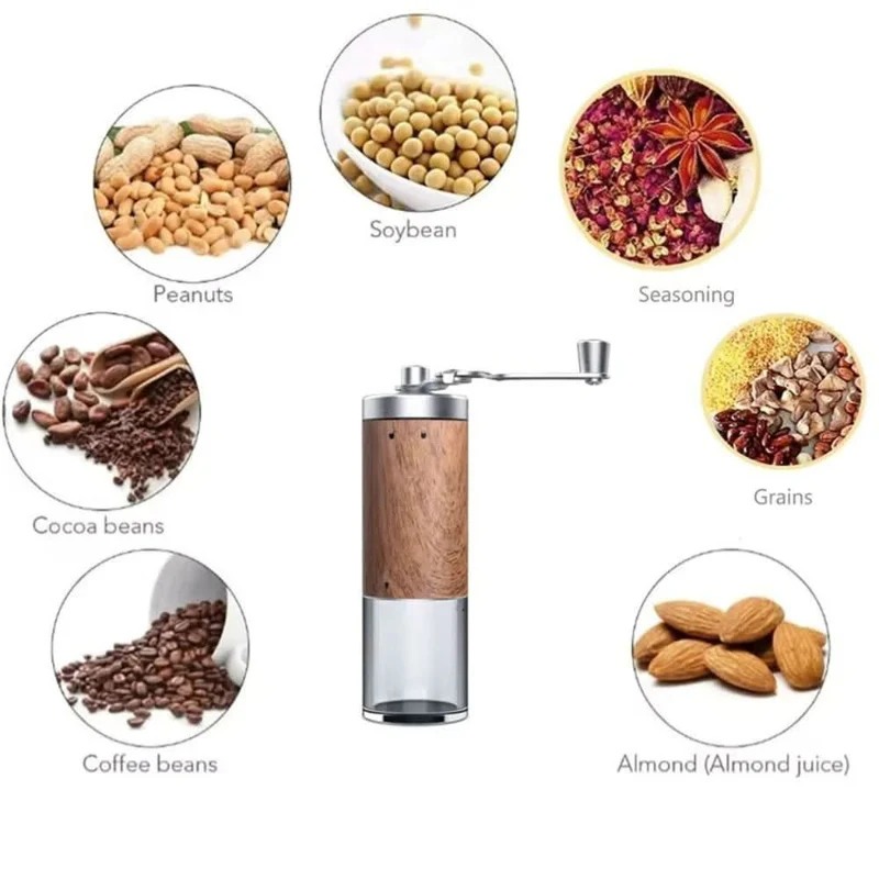 Skanto | Tragbare Kaffeemühle aus Holz für Kaffee und Gewürze