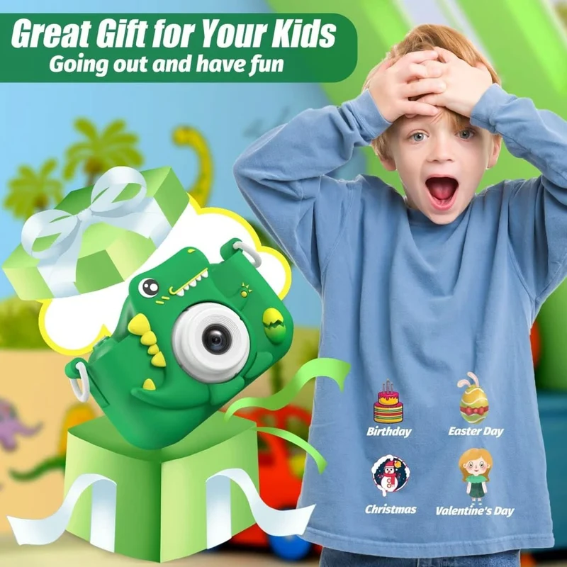 Skanto | PhotoDino – Dinosaurier-Kinderkamera mit 1080p HD & Selfie-Funktion