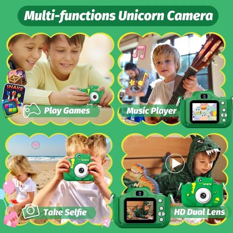 Skanto | PhotoDino – Dinosaurier-Kinderkamera mit 1080p HD & Selfie-Funktion