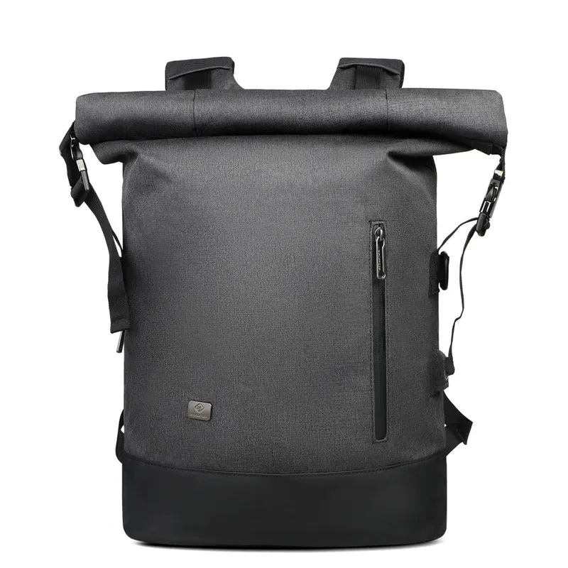 Skanto | URBANTRAIL Rolltop Rucksack – Erweiterbarer und wasserdichter Reiserucksack mit USB-Anschluss und Laptopfach