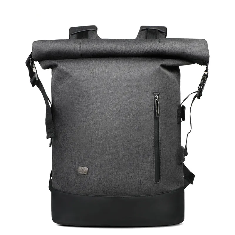 Skanto | URBANTRAIL Rolltop Rucksack – Erweiterbarer und wasserdichter Reiserucksack mit USB-Anschluss und Laptopfach