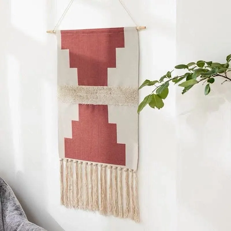 Skanto | Handgewebter Wandteppich aus Baumwolle mit geometrischem Muster