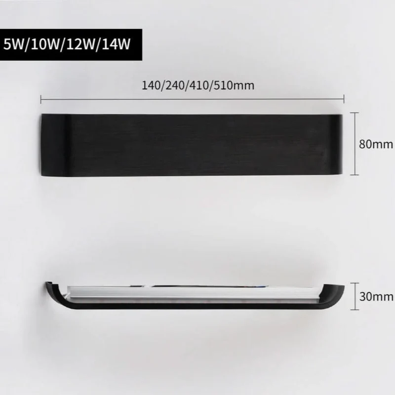 Skanto | Moderne LED-Wandleuchte – Elegantes schwarzes Aluminiumlicht