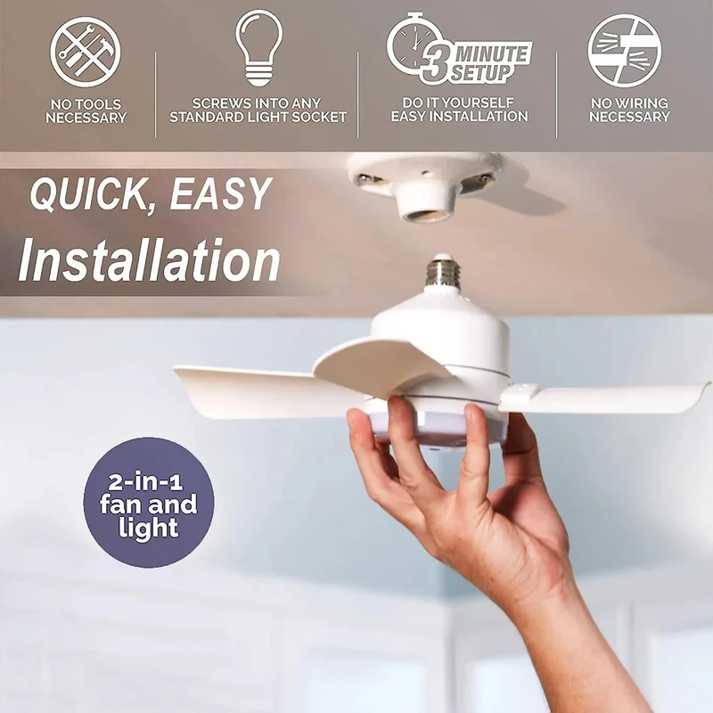 Skanto | 2-in-1 TRAGBARER DECKENVENTILATOR & LICHT mit Fernbedienung