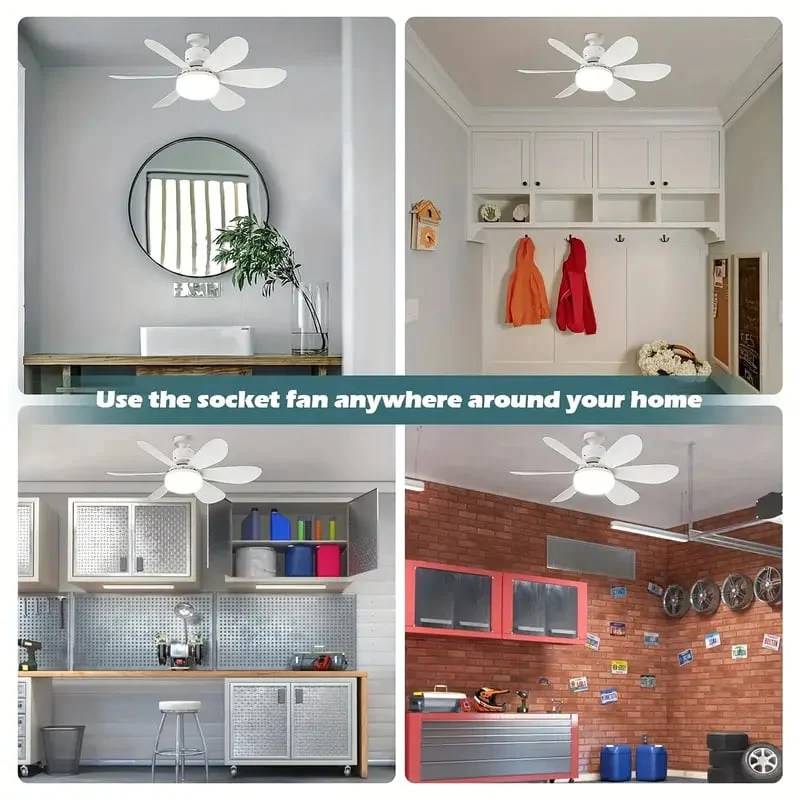Skanto | 2-in-1 TRAGBARER DECKENVENTILATOR & LICHT mit Fernbedienung