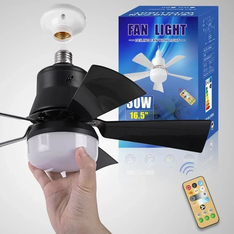 Skanto | 2-in-1 TRAGBARER DECKENVENTILATOR & LICHT mit Fernbedienung