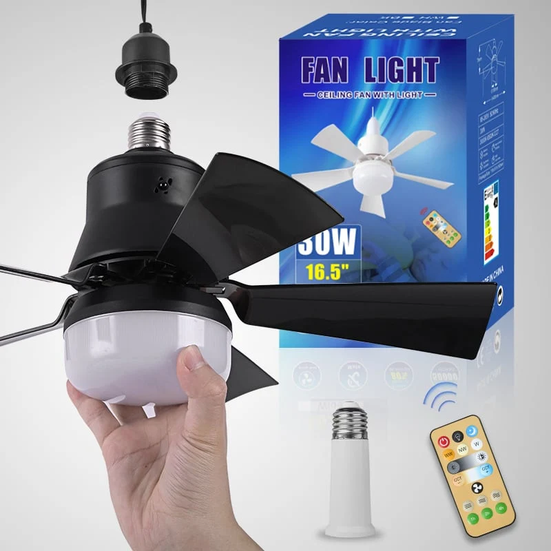Skanto | 2-in-1 TRAGBARER DECKENVENTILATOR & LICHT mit Fernbedienung