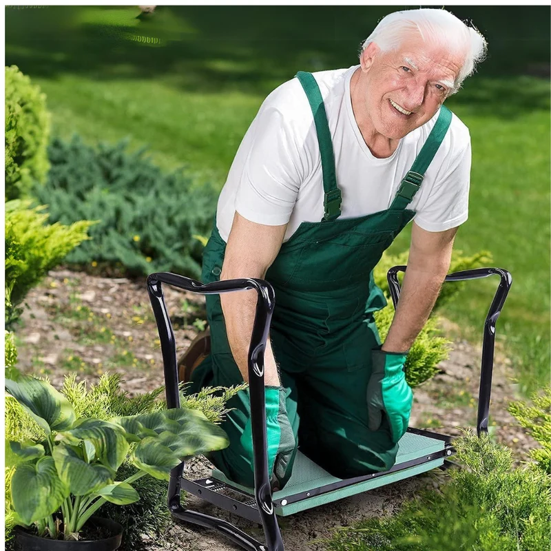 Gartenknieschemel – Gepolsterter Garten-Sitzknieschemel mit Griffen Skanto