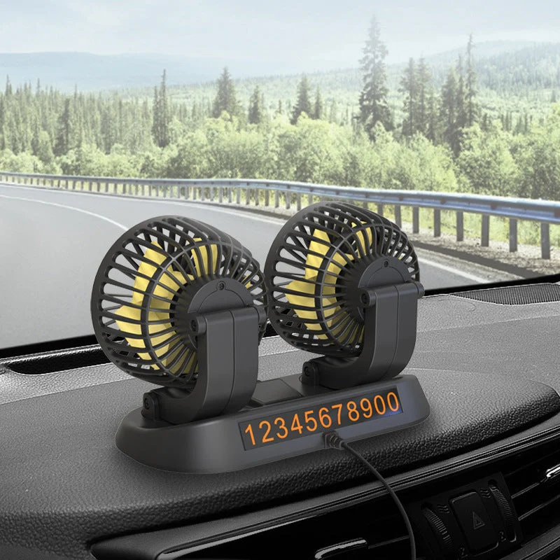 Mini-Schwenkventilator mit Doppelkopf für das Auto | Skanto