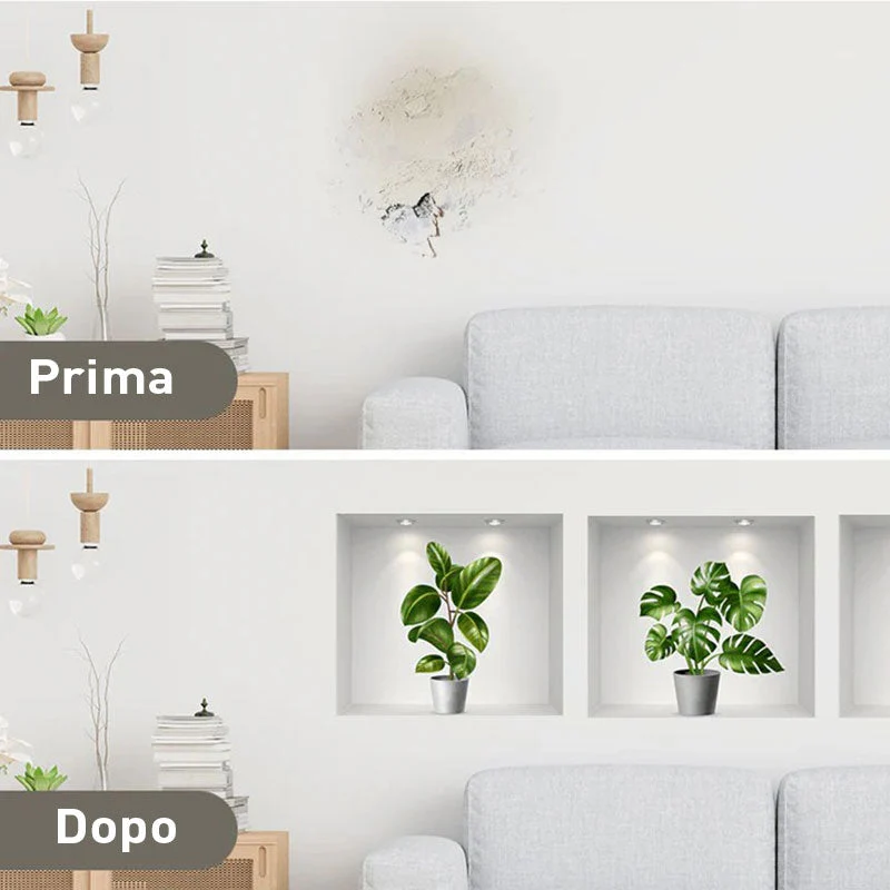 Skanto | Selbstklebende 3D-Pflanzen-Wandsticker