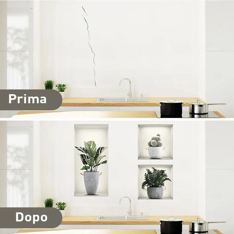 Skanto | Selbstklebende 3D-Pflanzen-Wandsticker