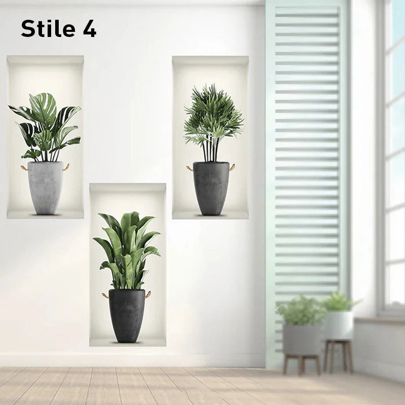 Skanto | Selbstklebende 3D-Pflanzen-Wandsticker