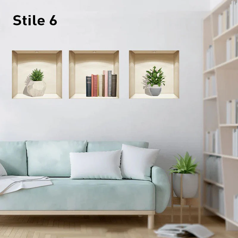 Skanto | Selbstklebende 3D-Pflanzen-Wandsticker