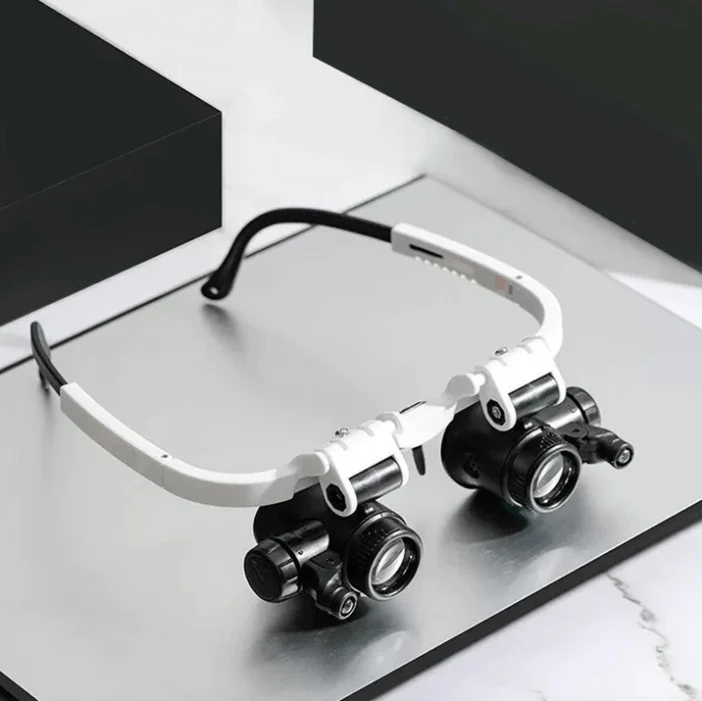 Skanto | Verstellbare LED-Lupenbrille zum Lesen und für Schmuckarbeiten