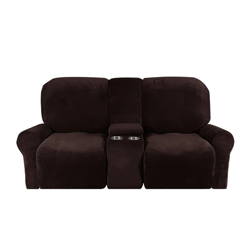 Skanto | 2-Sitzer Relaxsofa-Bezug mit Getränkehaltern – Samtplüsch