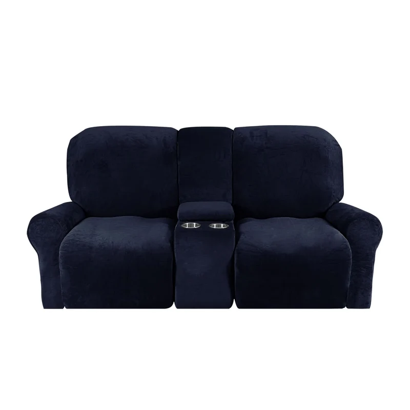 Skanto | 2-Sitzer Relaxsofa-Bezug mit Getränkehaltern – Samtplüsch