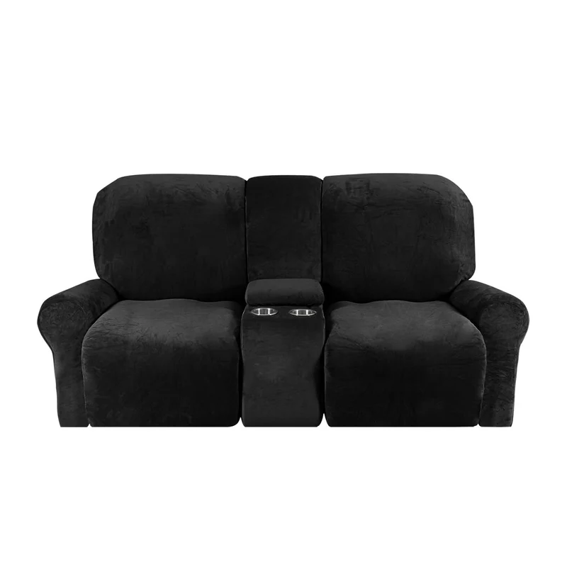 Skanto | 2-Sitzer Relaxsofa-Bezug mit Getränkehaltern – Samtplüsch