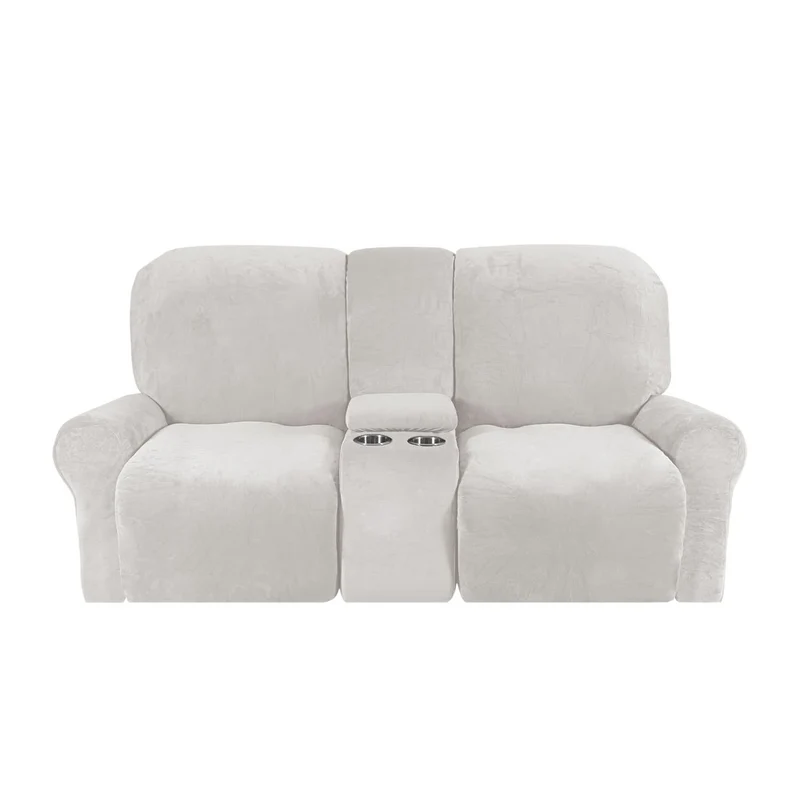 Skanto | 2-Sitzer Relaxsofa-Bezug mit Getränkehaltern – Samtplüsch