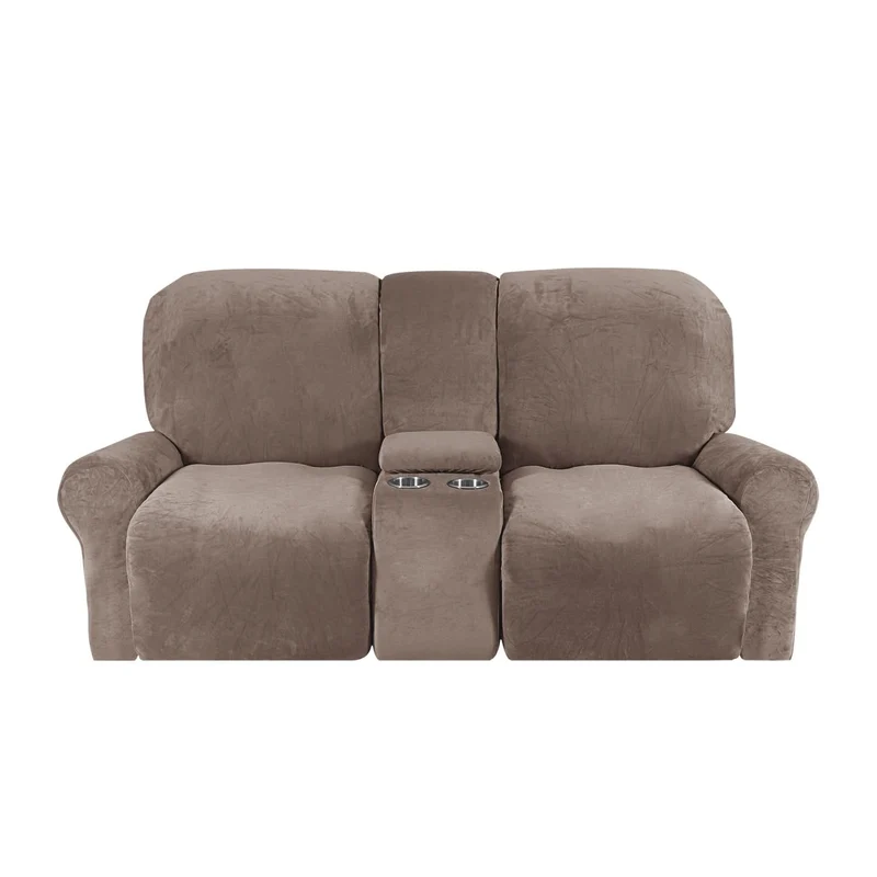 Skanto | 2-Sitzer Relaxsofa-Bezug mit Getränkehaltern – Samtplüsch