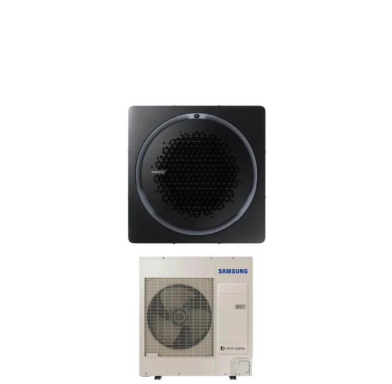 Climatiseur cassette Inverter Samsung 360° 36 000 BTU AC100RN4PKG/EU triphasé R-32 Wi-Fi en option. Panneaux disponibles en plusieurs modèles.