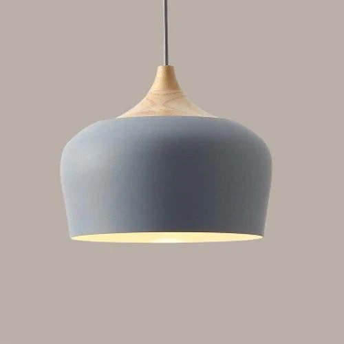 Skanto | Pendelleuchten aus Metall und Holz in zarten Pastellfarben