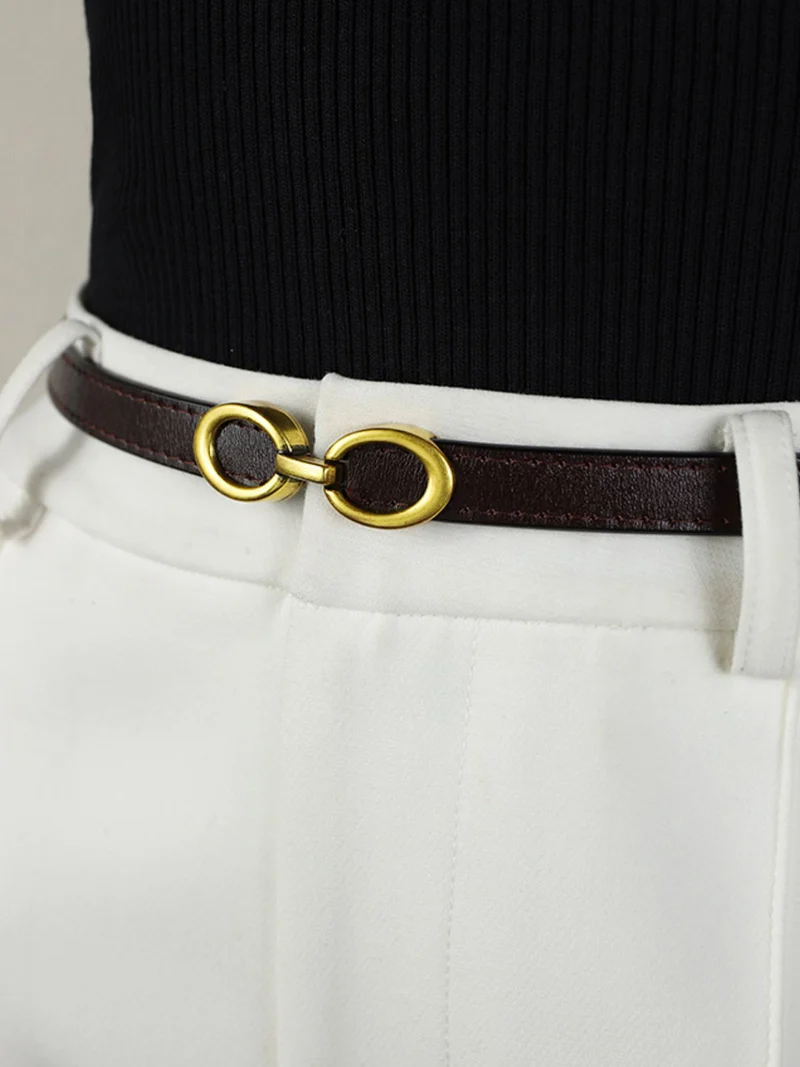LuxeRing Belt – Eleganter Ledergürtel für Damen Skanto