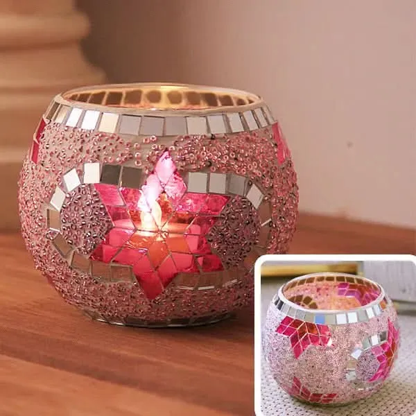 Skanto | Mosaik-Glas-Kerzenhalter für Wohnkultur