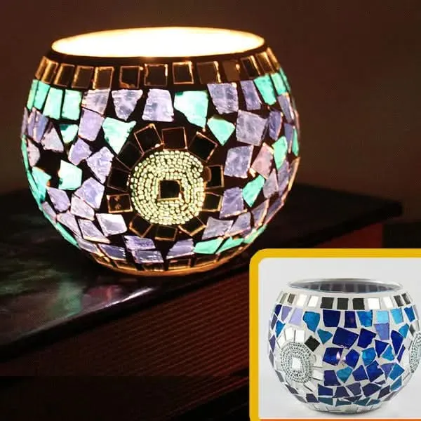 Skanto | Mosaik-Glas-Kerzenhalter für Wohnkultur