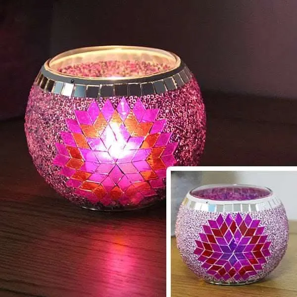 Skanto | Mosaik-Glas-Kerzenhalter für Wohnkultur