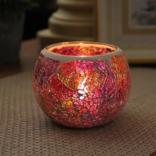 Skanto | Mosaik-Glas-Kerzenhalter für Wohnkultur