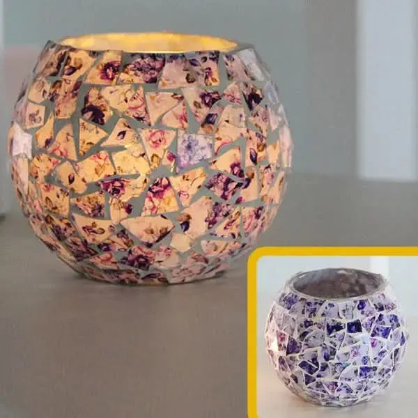 Skanto | Mosaik-Glas-Kerzenhalter für Wohnkultur