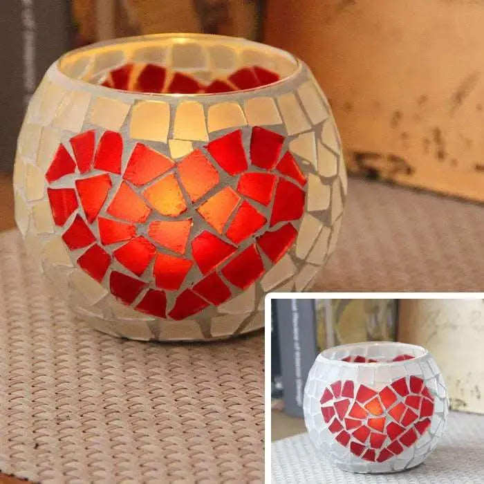 Skanto | Mosaik-Glas-Kerzenhalter für Wohnkultur