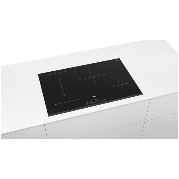 Plaque de cuisson à induction Bosch PVS831FB5E Série 6, 4 feux, vitrocéramique (L 80,2 x P 52,2 cm), noire