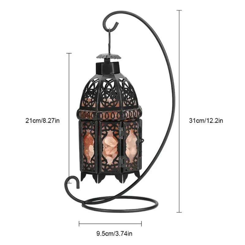 Skanto | Vintage-Tischlampe aus Eisen mit Salzstein