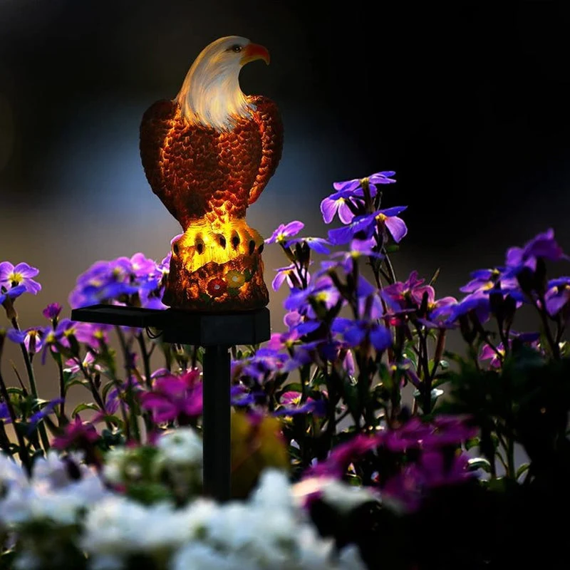Uhu Papagei Statue LED Solarleuchte Outdoor Wasserdichte Rasenlampe | Skanto