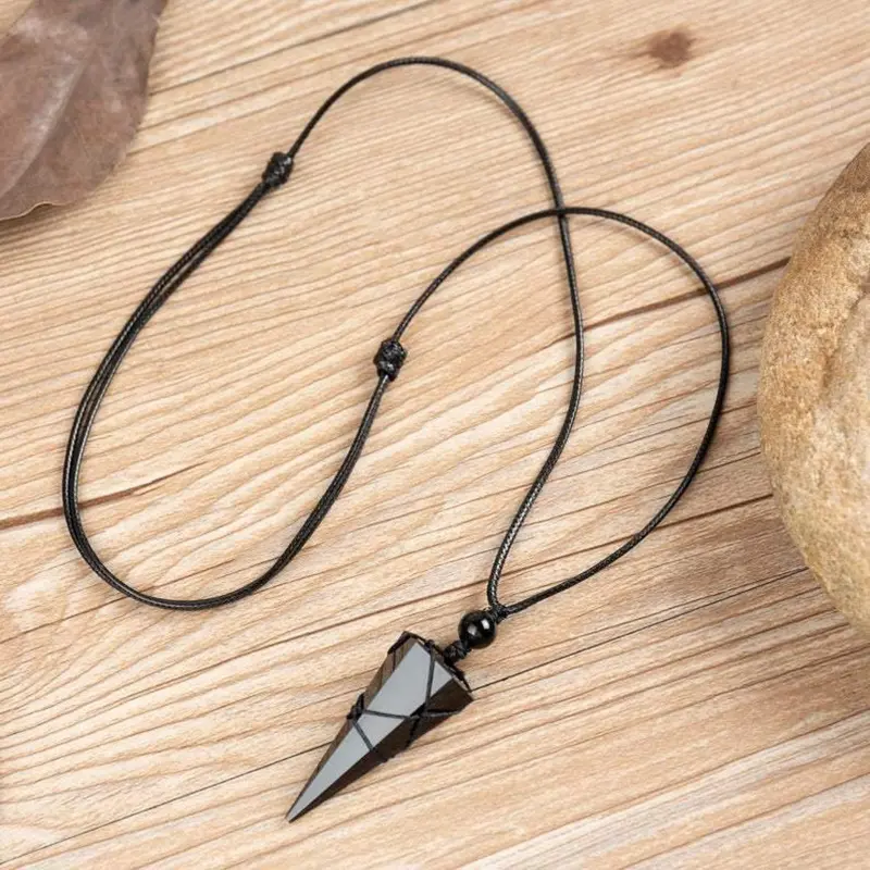 Skanto | Energetischer Schutz Obsidian-Stein-Halskette