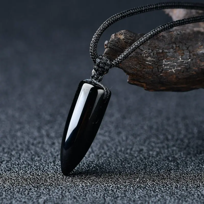Skanto | Energetischer Schutz Obsidian-Stein-Halskette